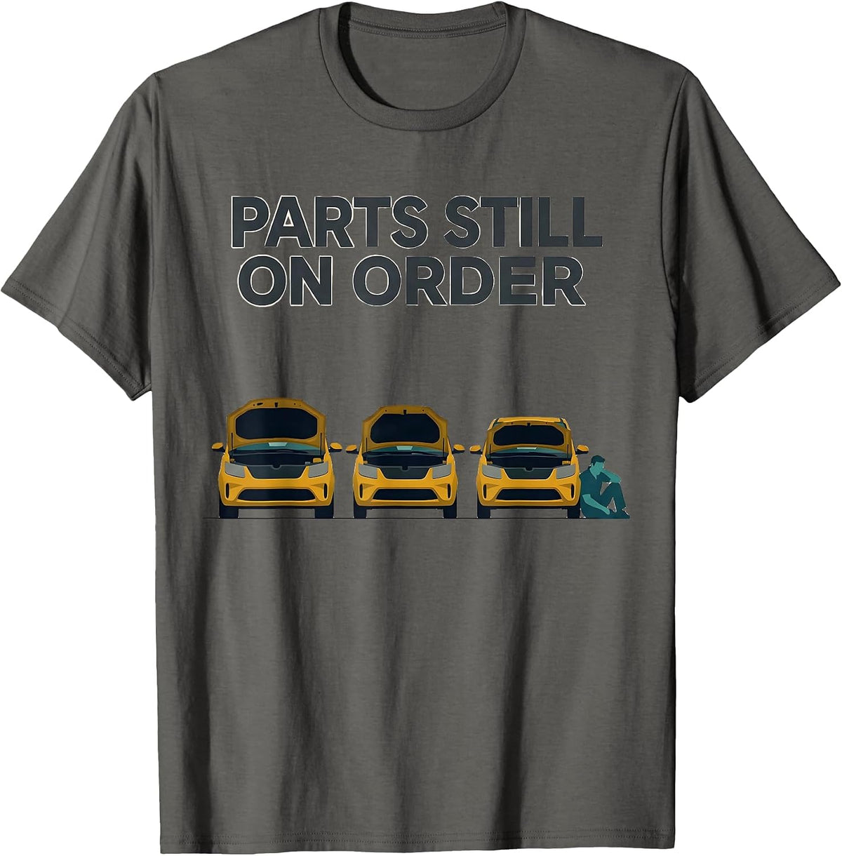 PARTS STILL ON ORDER Funny Mechanic Skeleton Auto Repair T-Shirt - Asphalt Grey