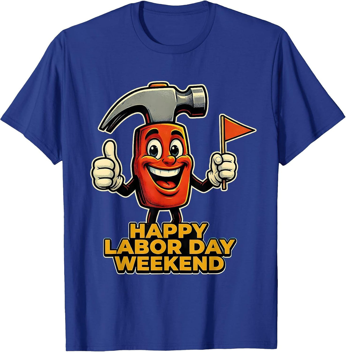 Men's Happy Labor Day Weekend Graphic Design T-Shirt - Royal Blue