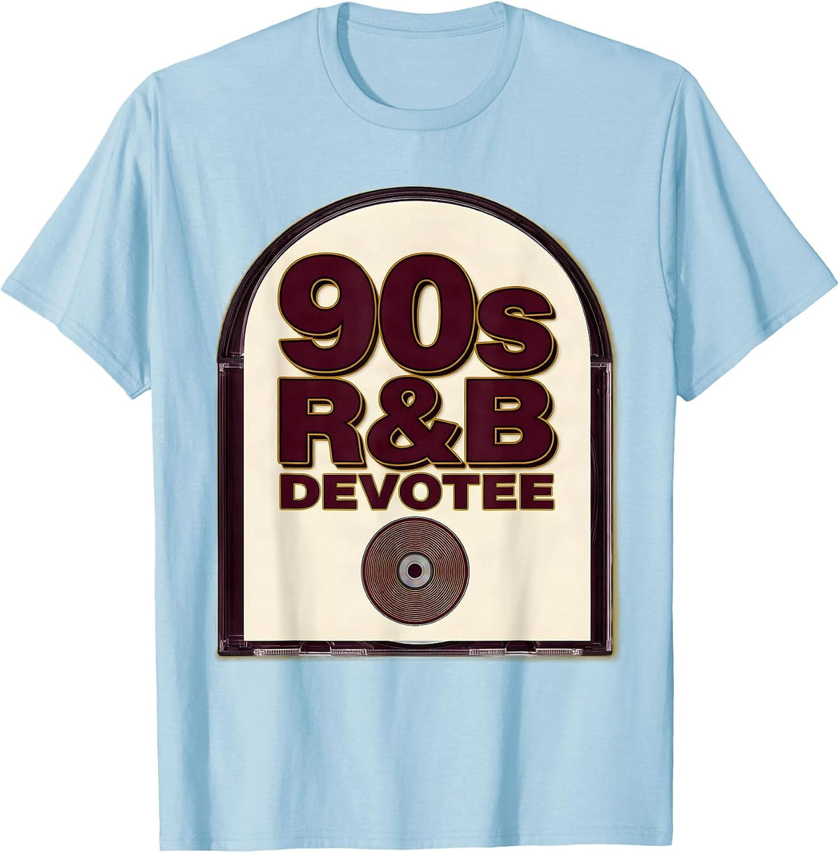 Men's 90s R&B Devotee Retro Music Fan Nostalgia Casual T-Shirt - Baby Blue