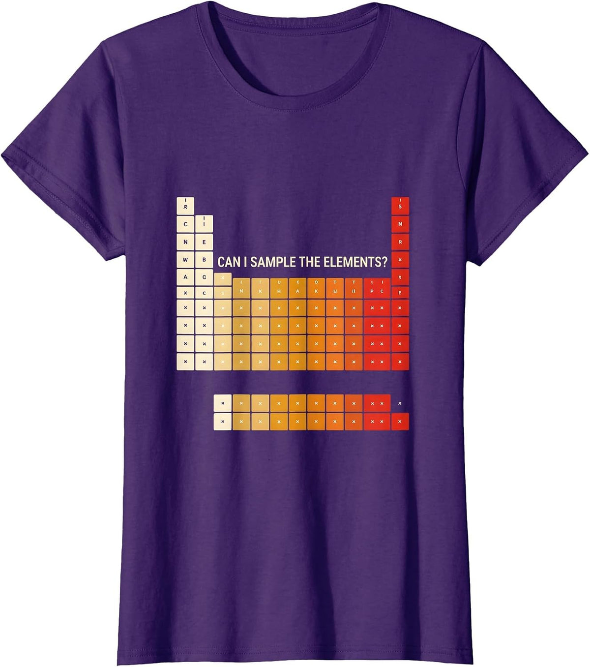 Women's Can I Sample The Elements Funny Periodic Table Science T-Shirt - Purple