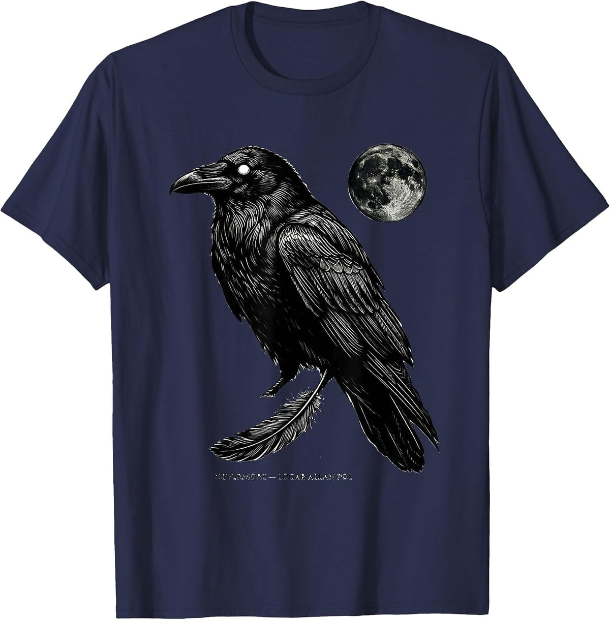 Men's Nevermore — Edgar Allan Poe Gothic Raven Literary Fan Gift T-Shirt - Navy Blue