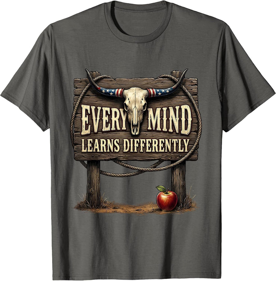 Every Mind Learns Differently Special Education Tee T-Shirt - Asphalt Grey