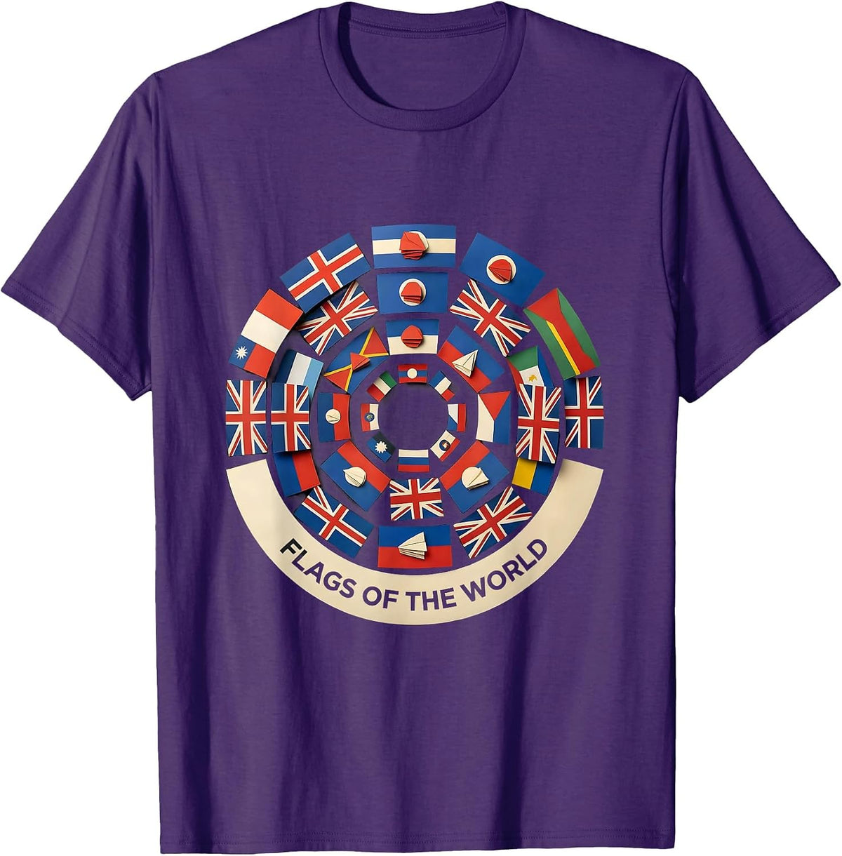 Flags Of The World Geography Lover International Culture T-Shirt - Purple
