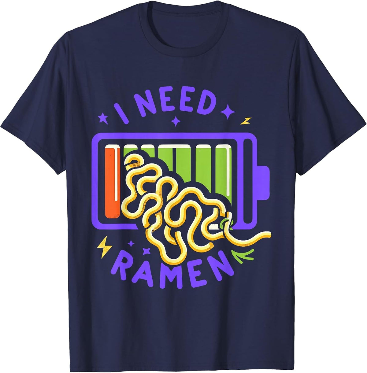 Japanese Noodle Ramen Quote Funny Ramen Noodles T-Shirt - Navy Blue