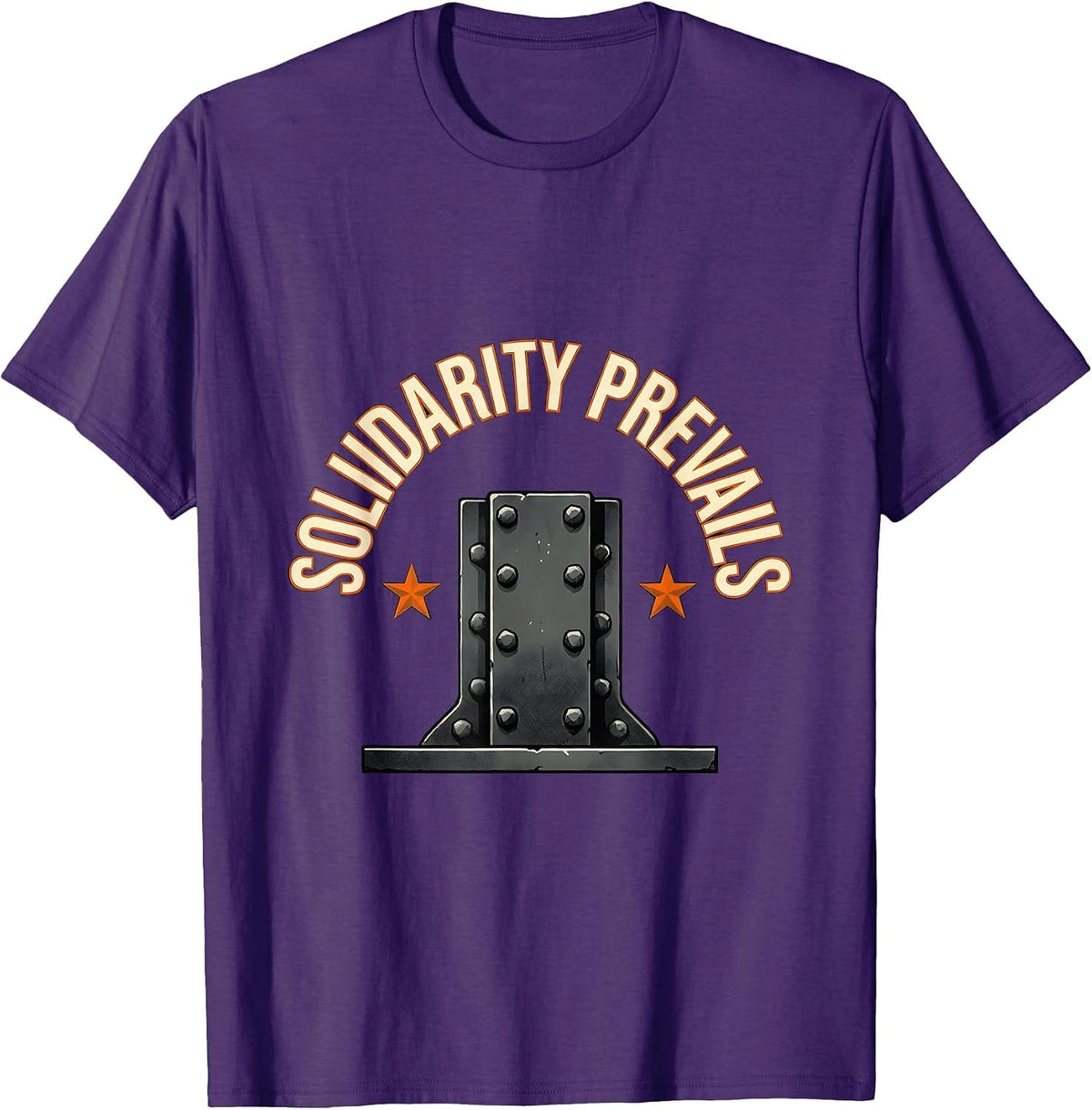 Men's Solidarity Prevails Proud Union Worker Labor Day Skilled T-Shirt - Purple