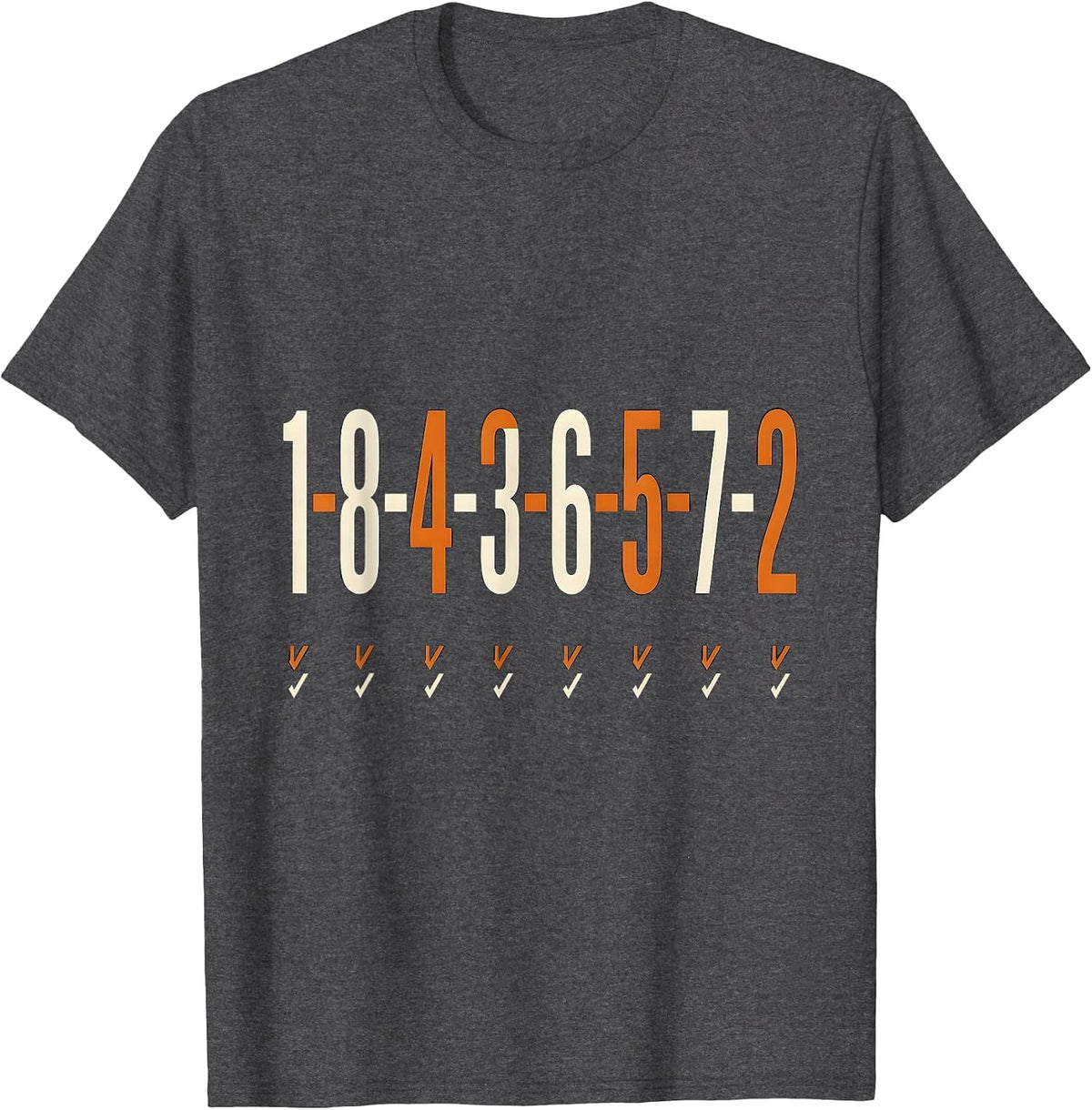 1-8-4-3-6-5-7-2 Funny Mechanic Car Guy Garage Humor T-Shirt - Dark Heather Grey