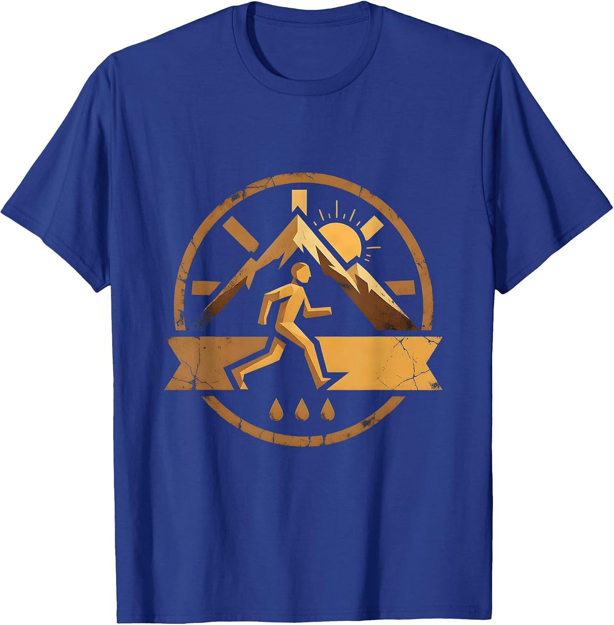 Men's Faith Over Fear Runner Breaking Finish Line T-Shirt - Royal Blue