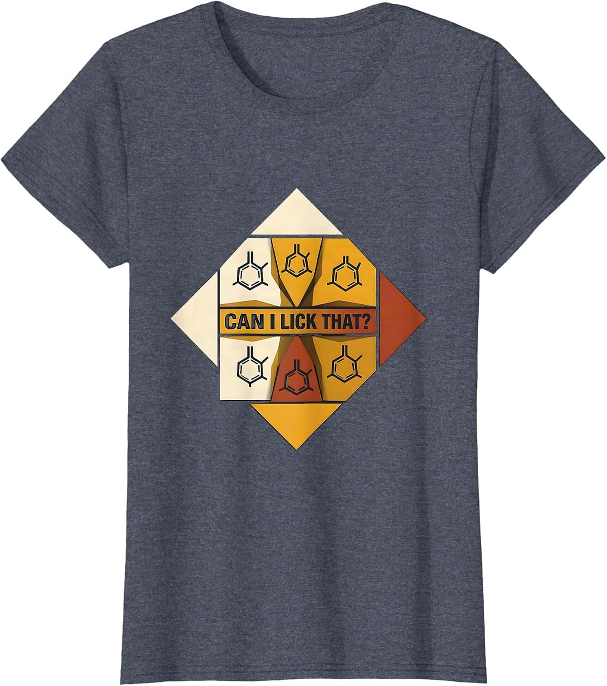 Can I Lick That Funny Periodic Table Science Teacher Humor T-Shirt, Women, Heather Blue, Large - As Pictured