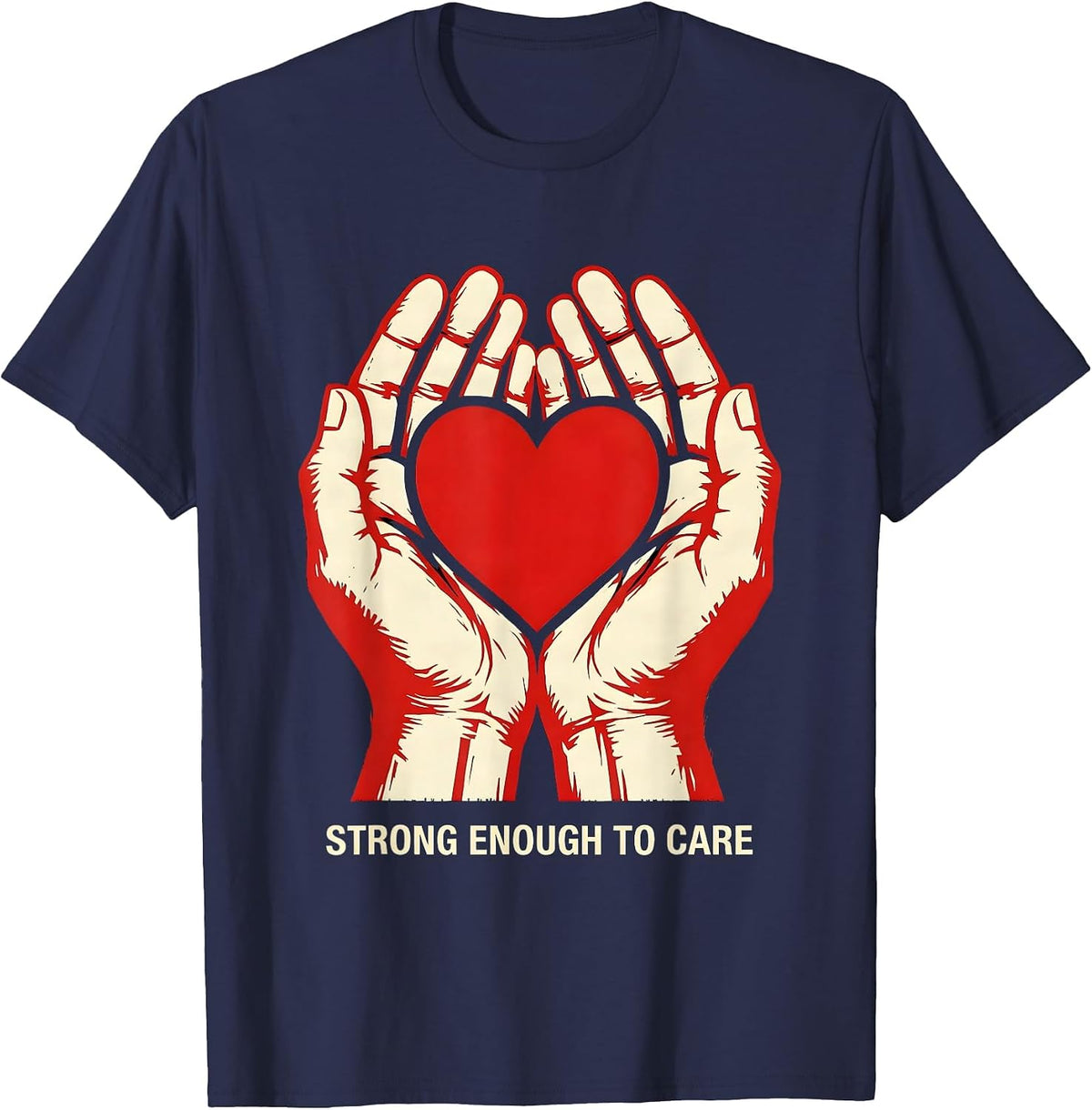 Men's Strong Enough To Care Social Worker Design T-Shirt - Navy Blue