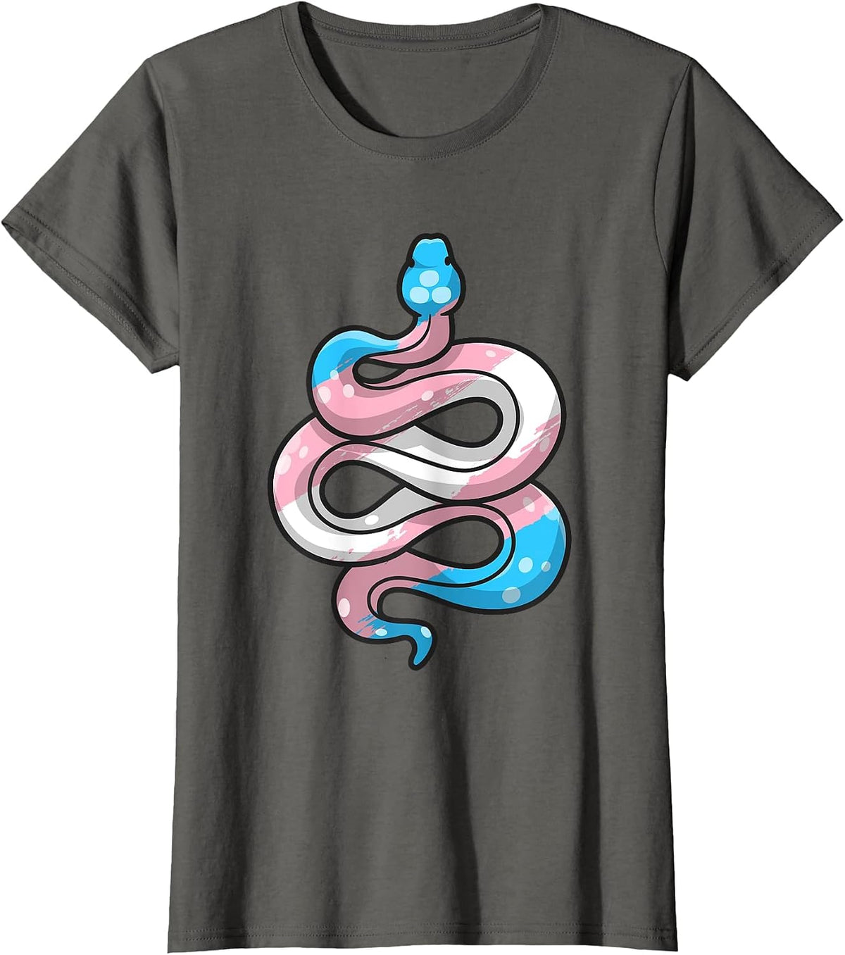 Transgender Pride Stuff Trans Flag Snake Reptile Lover T-Shirt - Asphalt Grey