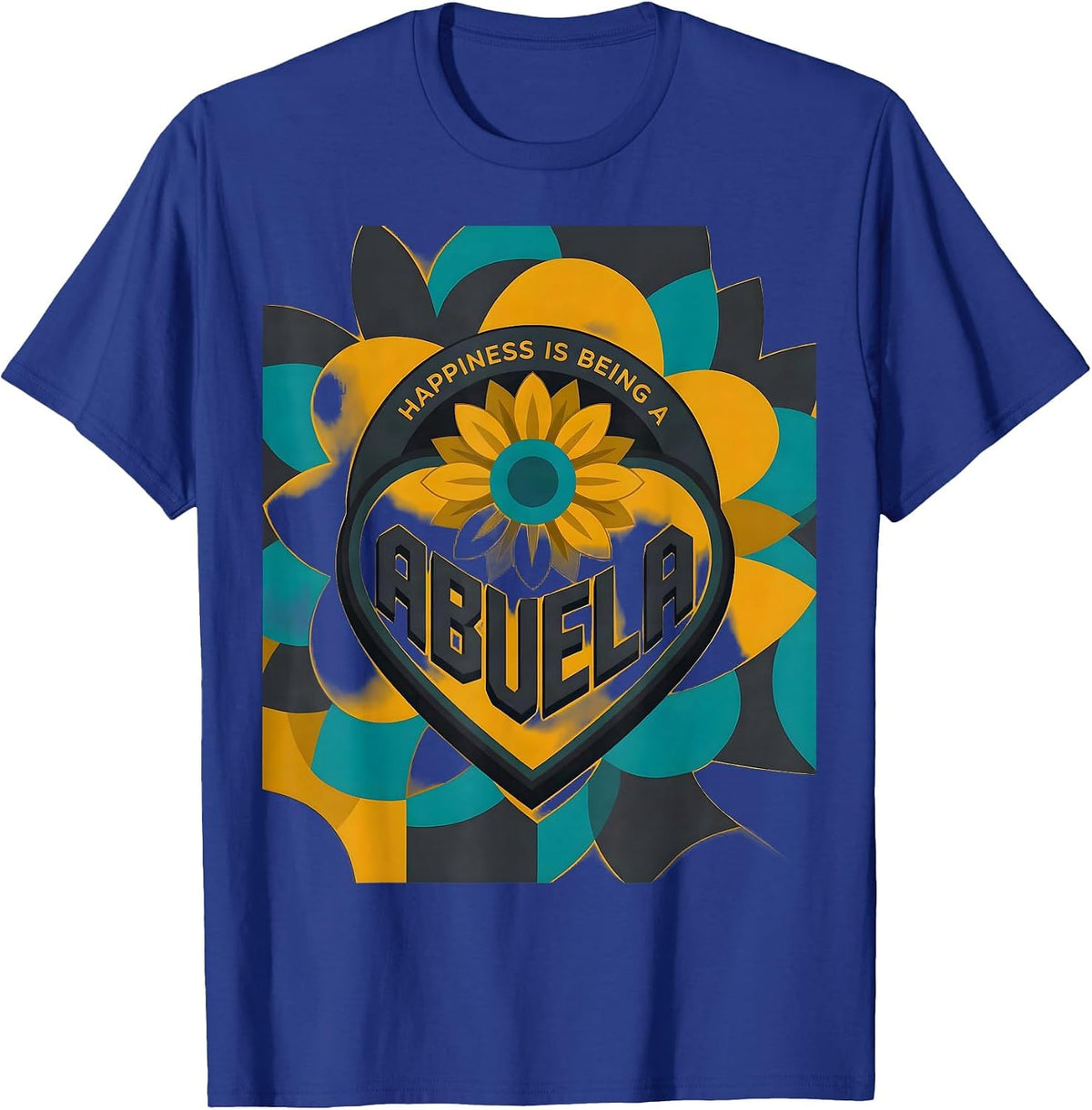 Happiness Is Being A Abuela Midcentury Modern Grandma T-Shirt - Royal Blue