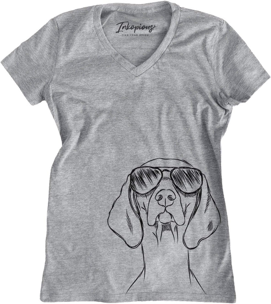 Inkopious Sawyer the Vizsla Triblend T-Shirt - Grey Modern Fit V-neck