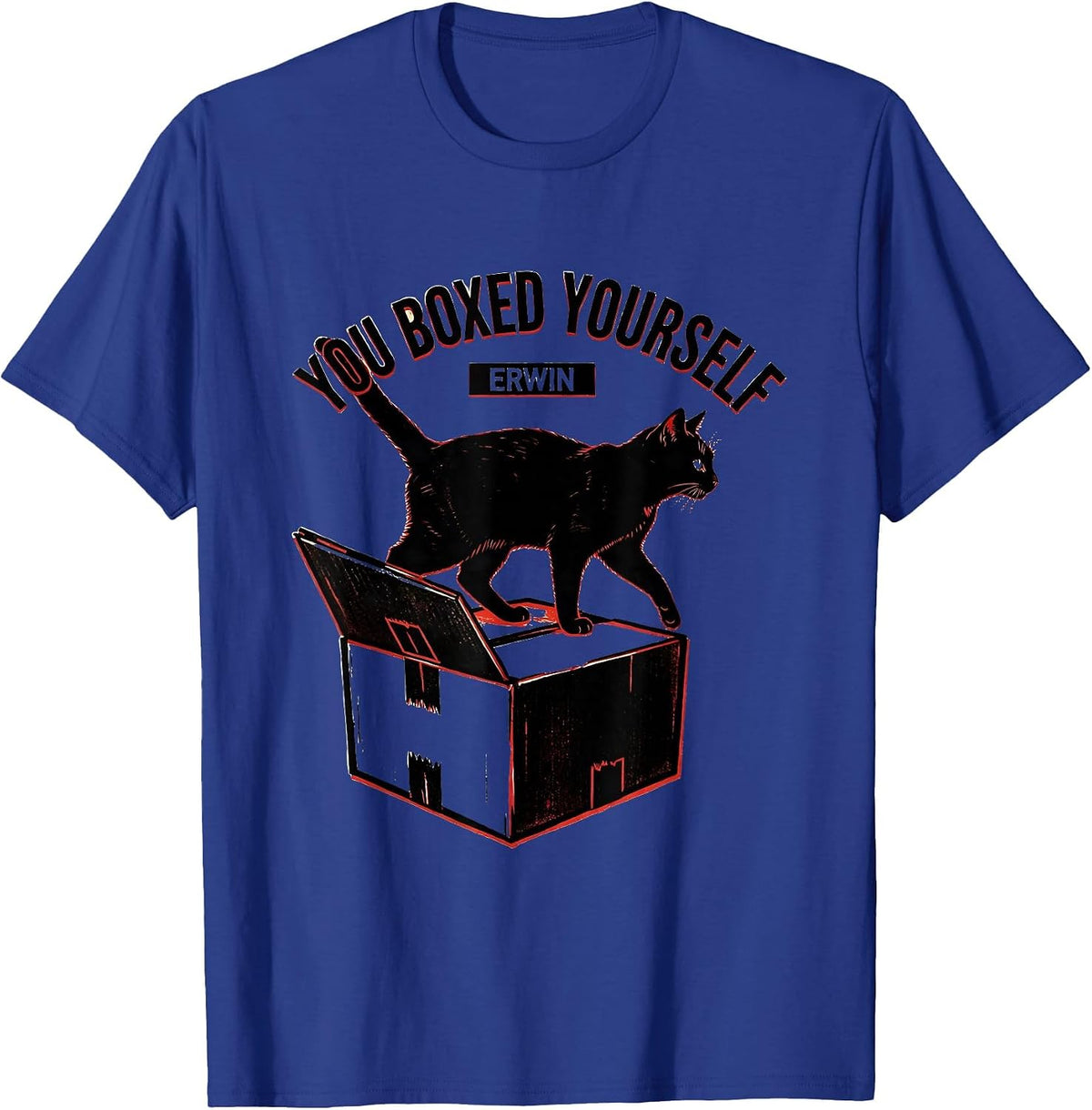 Men's You Boxed Yourself, Erwin Funny Science Teacher Quantum T-Shirt - Royal Blue