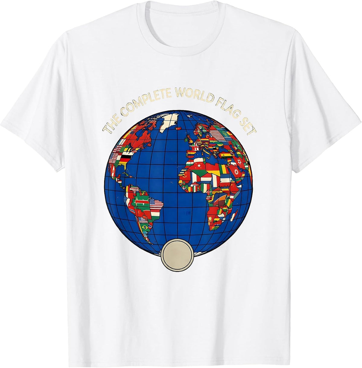 Men's The Complete World Flag Set Geography Lover Travel T-Shirt - White