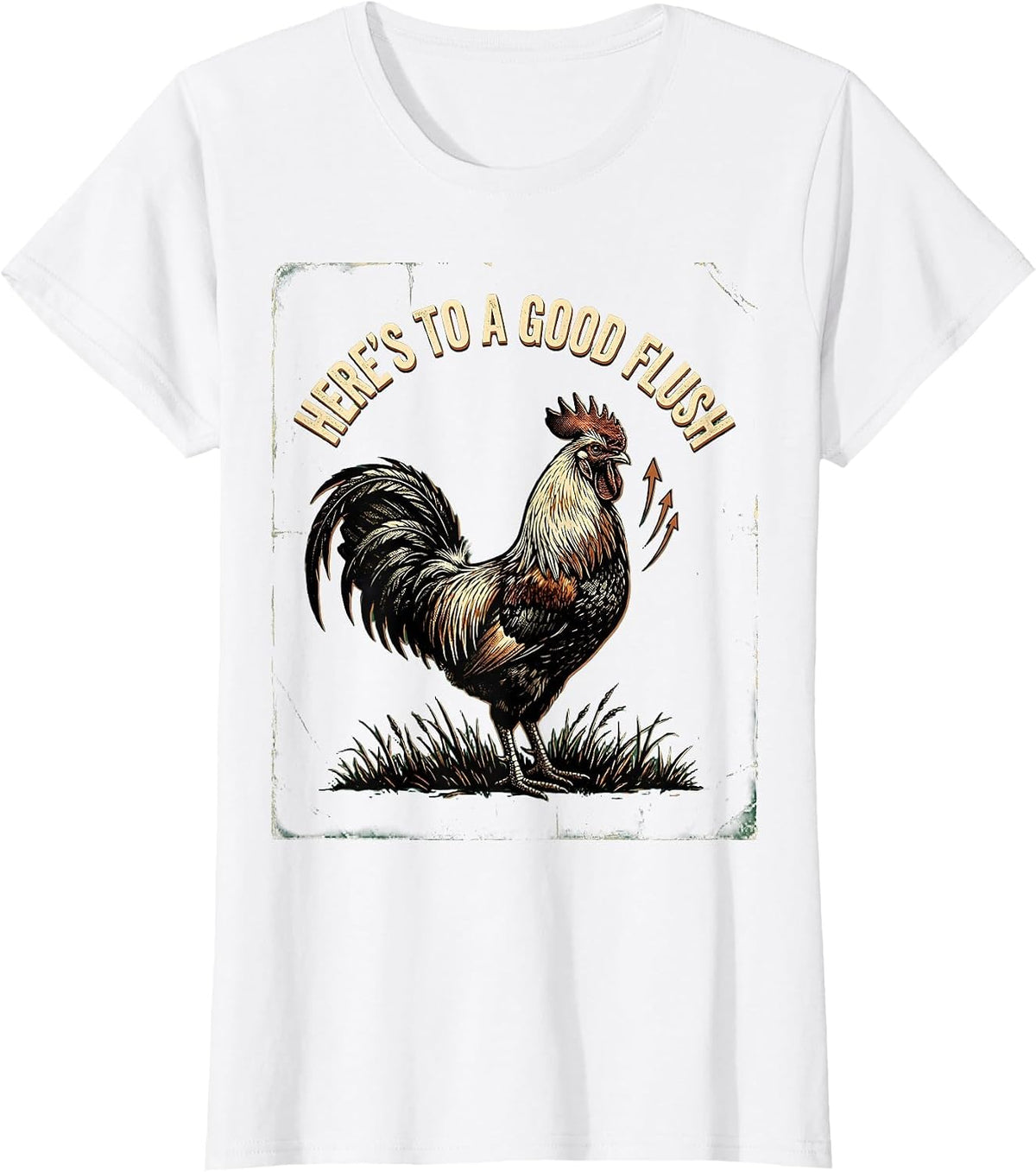 Here's To A Good Flush Vintage Pheasant Hunter Upland Bird T-Shirt - White