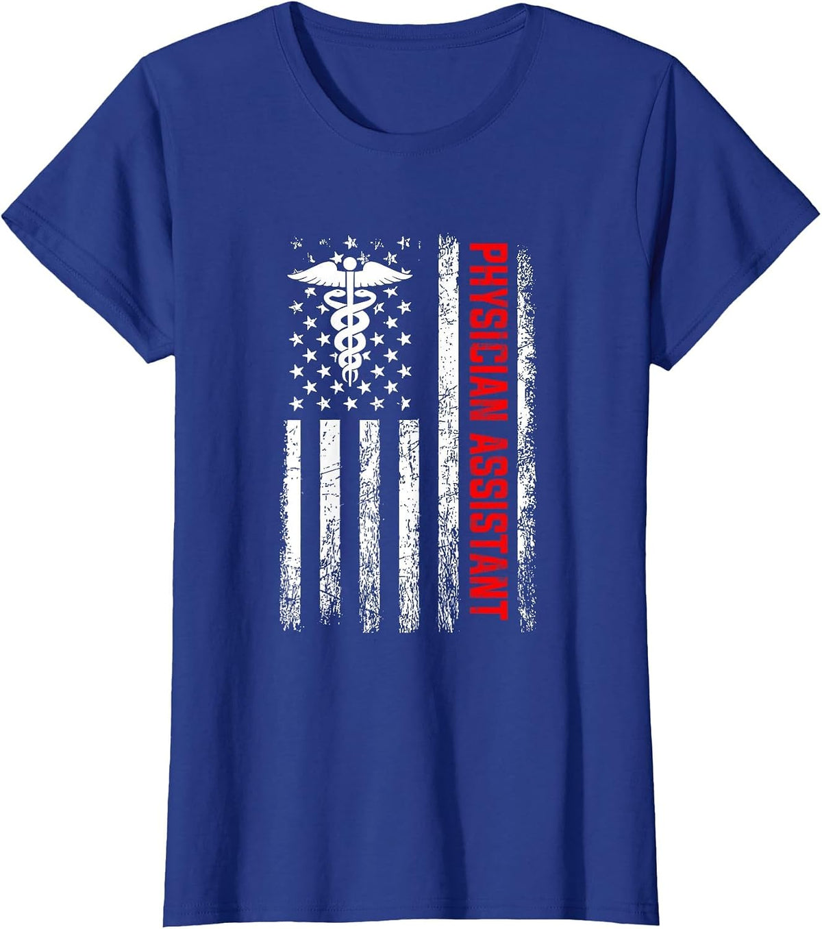 Physician Assistant American Flag, Physician Assistant T-Shirt - Royal Blue