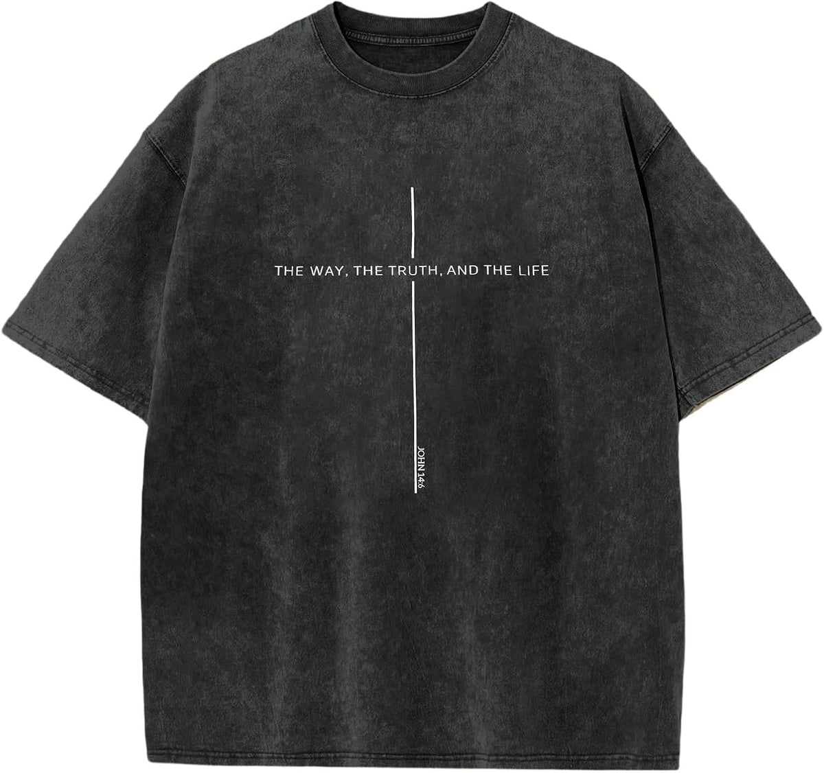 Christian Shirts for Men Faith Over Fear Shirt Jesus Faith Short Sleeve Top Cross Bible Verse Acid Wash T-Shirt - Black1