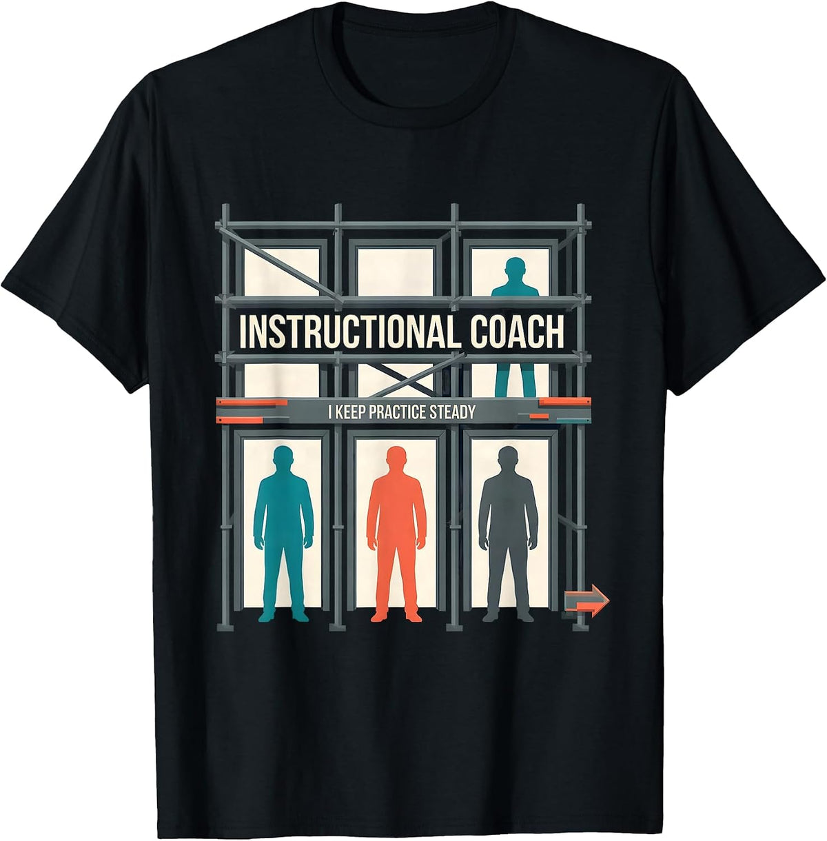 Men's Instructional Coach I Keep Practice Steady Teacher T-Shirt - Black