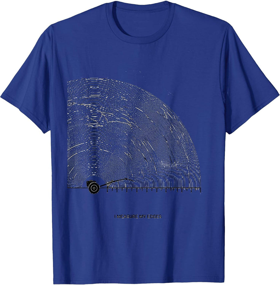 I Measure My Edges Funny Lawn Mower Dad Gardener Gift T-Shirt - Royal Blue