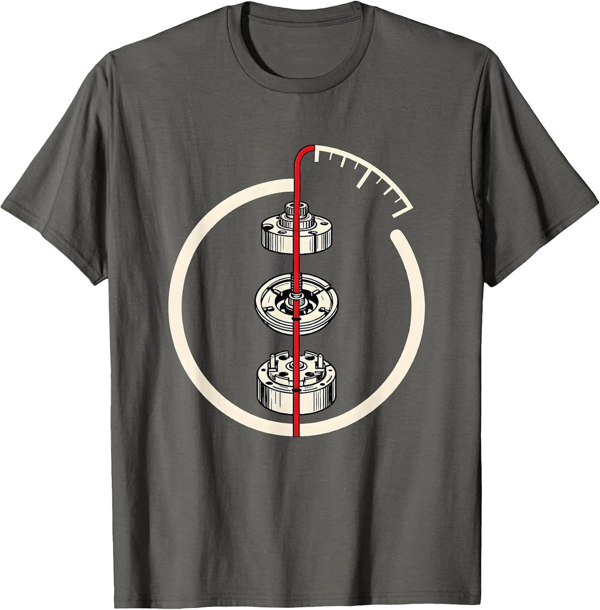 Car Ignition Pulse Line Auto Mechanic Car Enthusiast T-Shirt - Asphalt Grey