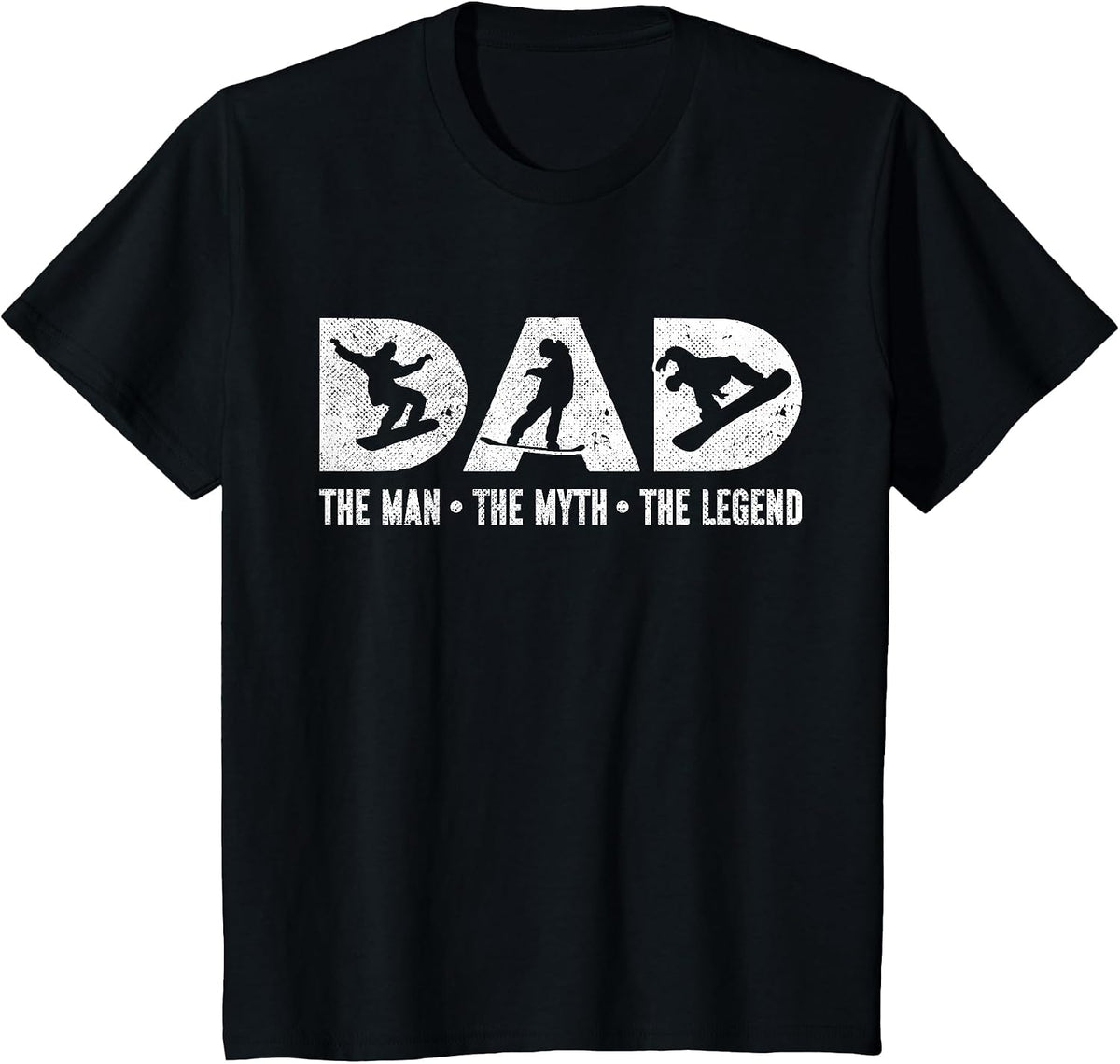 Snowboarding Snowboard Vintage Dad Father Dad The Man The T-Shirt - Black