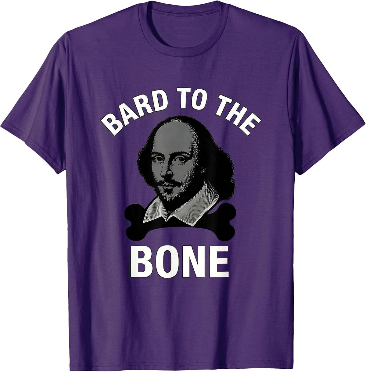 Men's Bard To The Bone Funny Shakespeare Literary Humor Theater T-Shirt - Purple