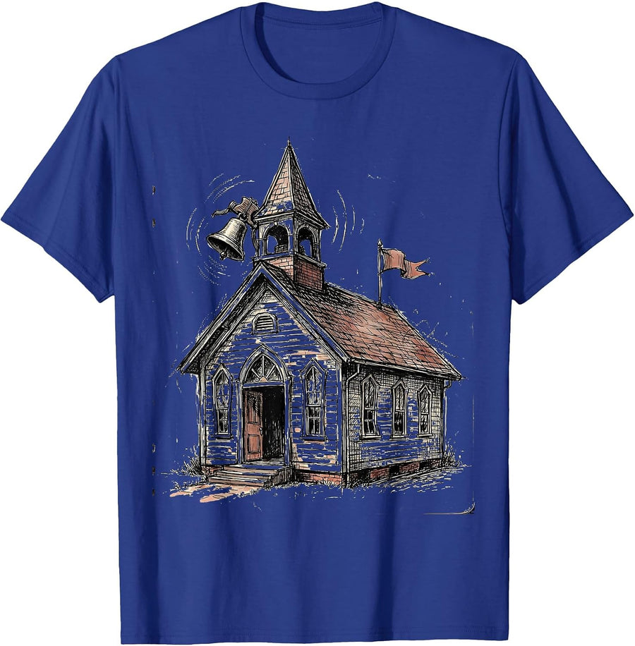 2nd Grade Teacher Schoolhouse Ringing Bell Design T-Shirt - Royal Blue
