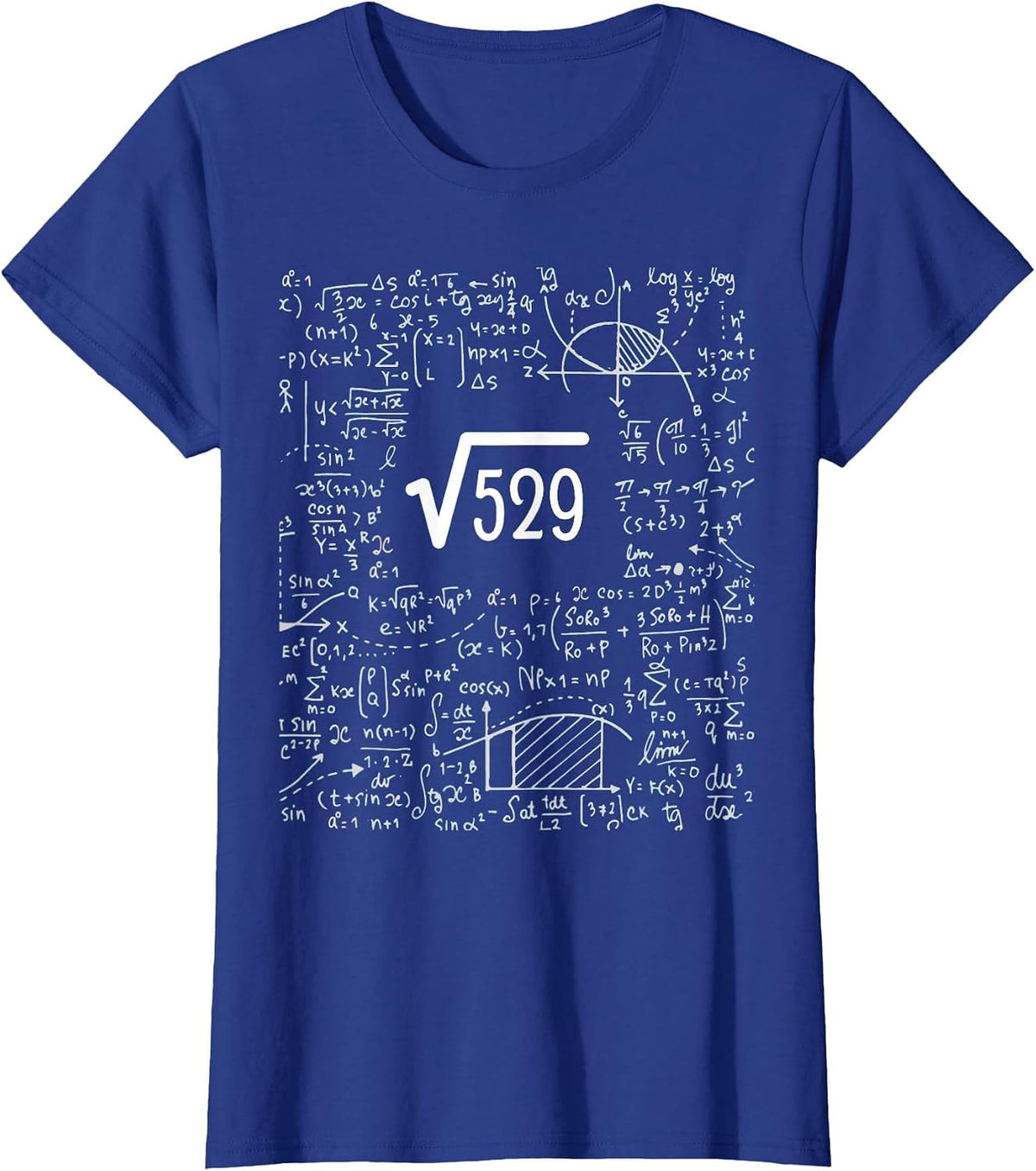 Square Root of 529 Birthday Art 23 Years Old Math Nerd Geek T-Shirt - Royal Blue