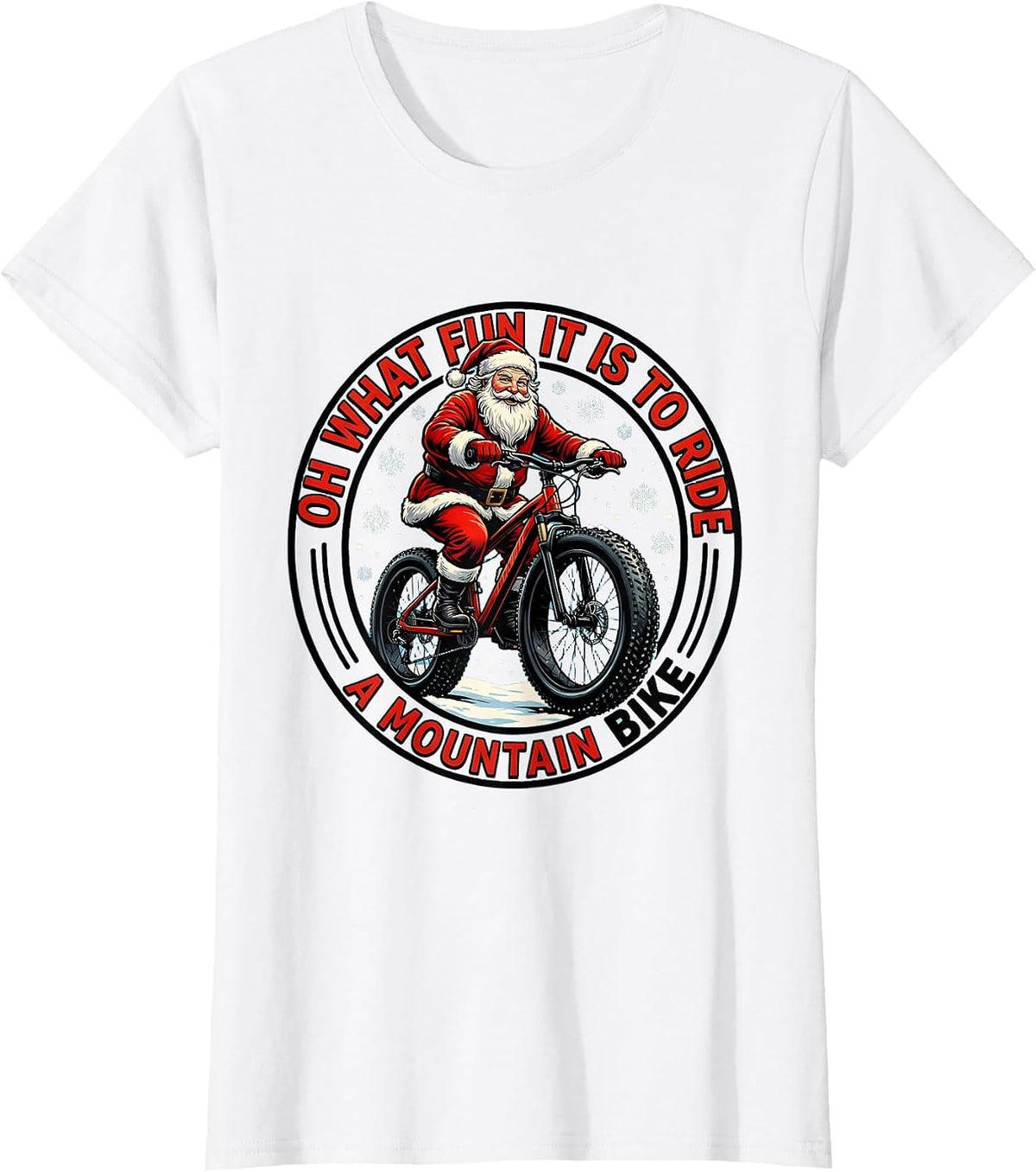 Women's Oh What Fun It Is To Ride A Mountain Bike Biker T-Shirt - White