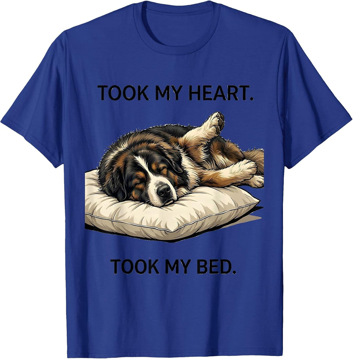 Men's Took My Heart Took My Bed Great Pyrenees Official Sleepshirt T-Shirt - Royal Blue