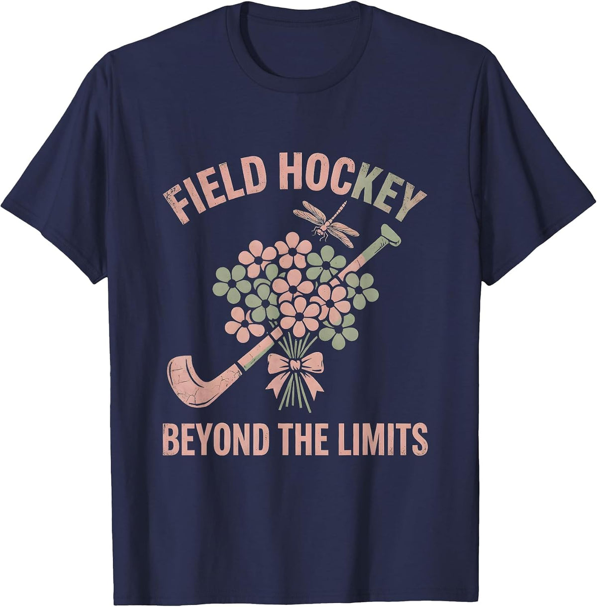 Field Hockey Beyond The Limits Athlete Design T-Shirt - Navy Blue