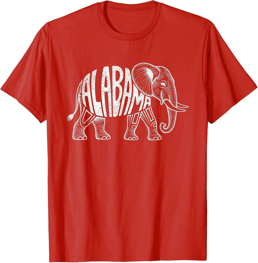 Alabama Retro Vintage T Shirts for Men and Women Classic Tees - Red