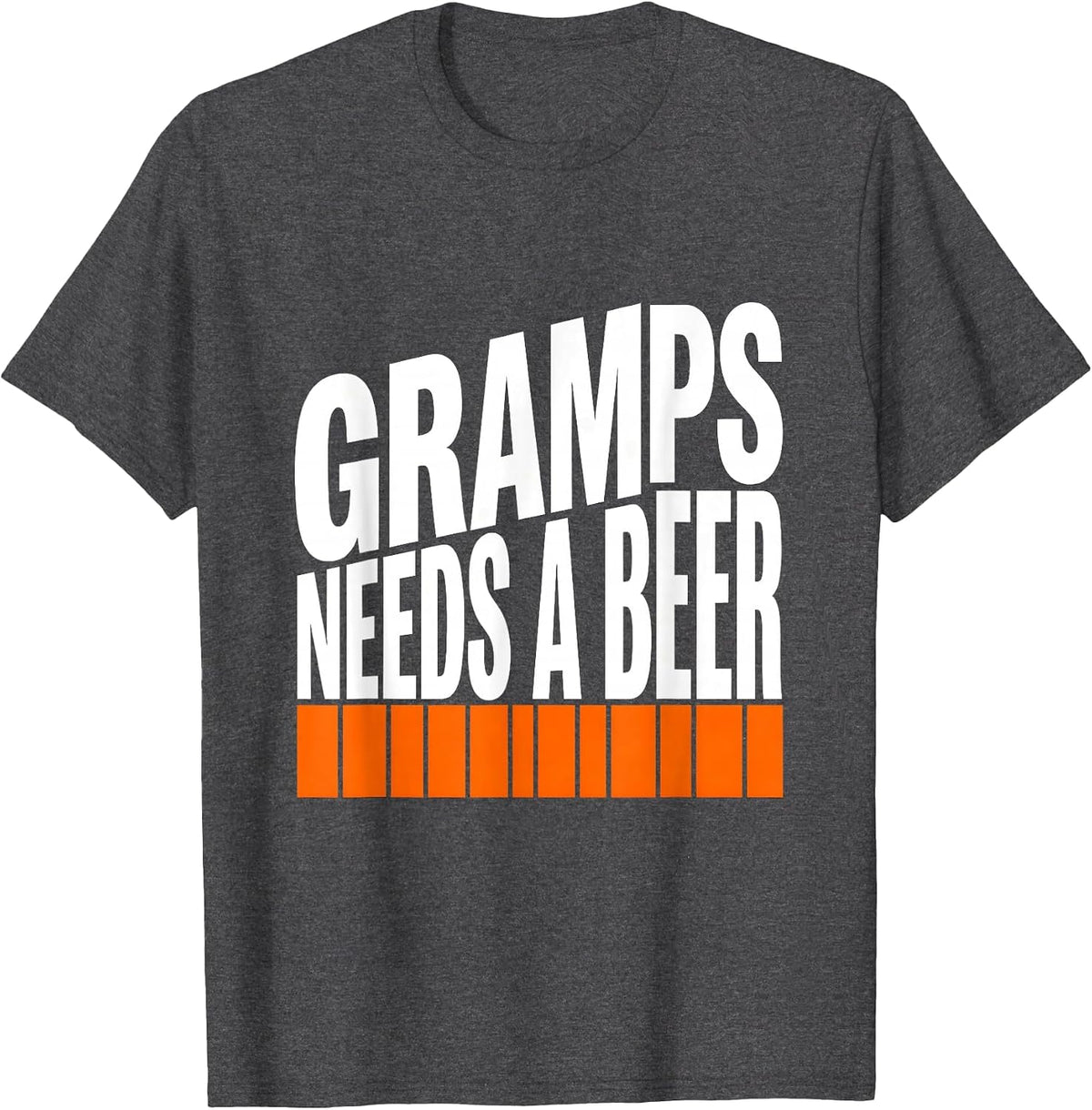 Men's Gramps Needs A Beer Funny Dad Drinking Grandpa Gift T-Shirt - Dark Heather Grey