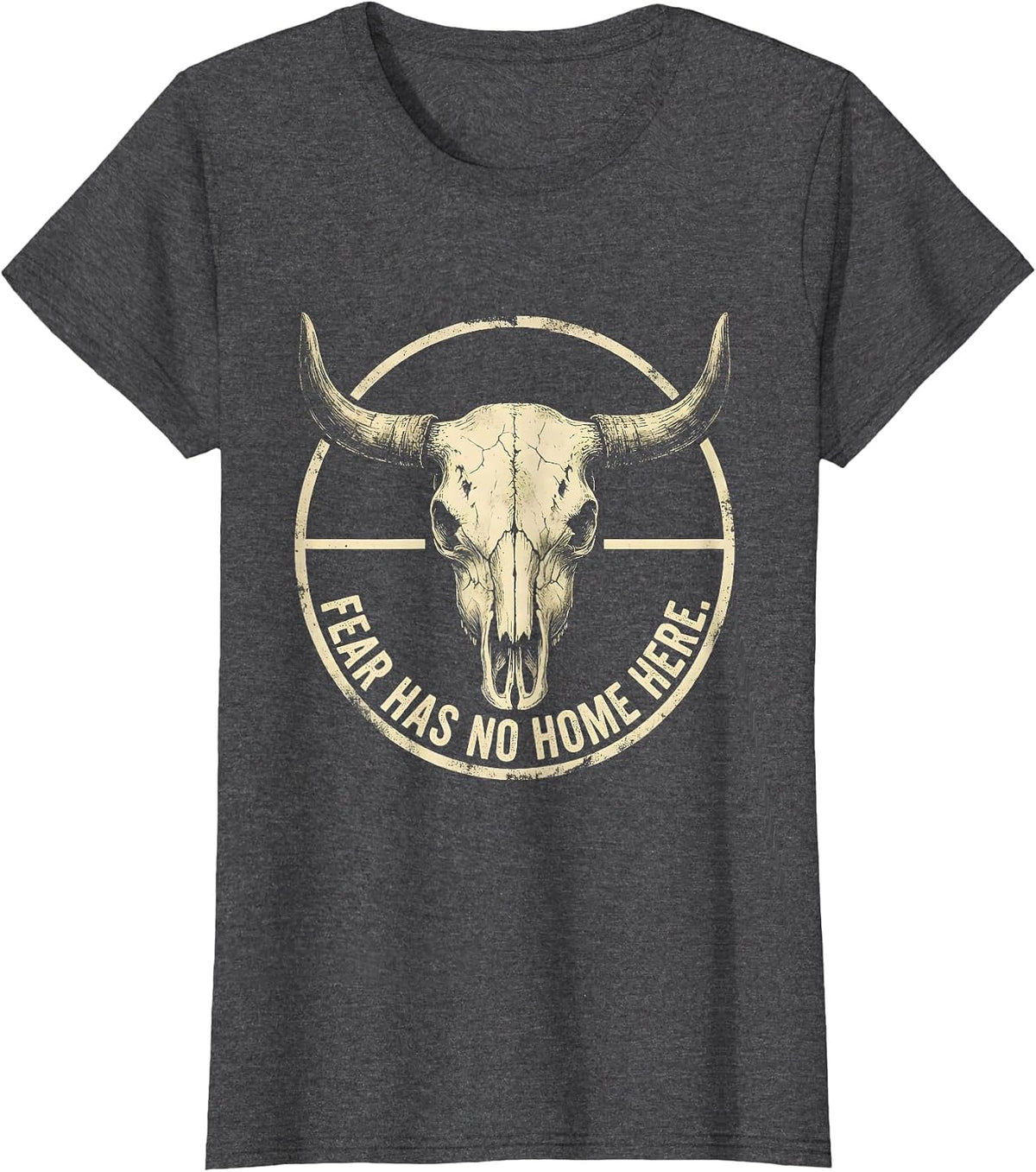 Women's Fear Has No Home Here Faith Over Fear Design T-Shirt - Dark Heather Grey