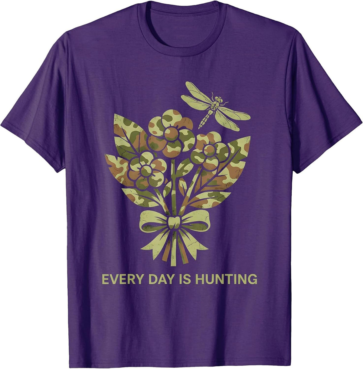 Every Day Is Hunting Camo Outdoors Design T-Shirt - Purple