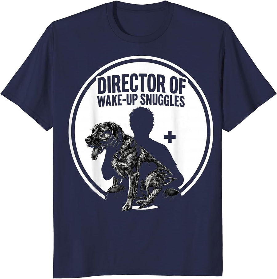 Director Of Wake-Up Snuggles Funny Veterinarian Gift Vet T-Shirt - Navy Blue