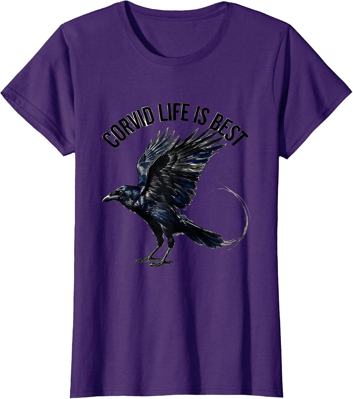 Women's Corvid Life Is Best Crow Lover Design T-Shirt - Purple