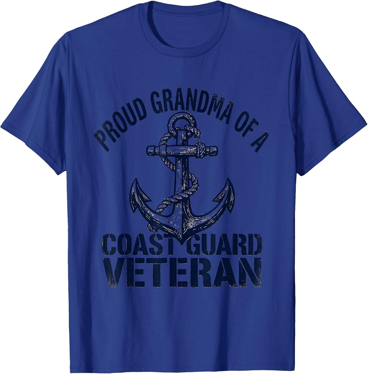 Proud Grandma of a Coast Guard Veteran Military Family T-Shirt - Royal Blue
