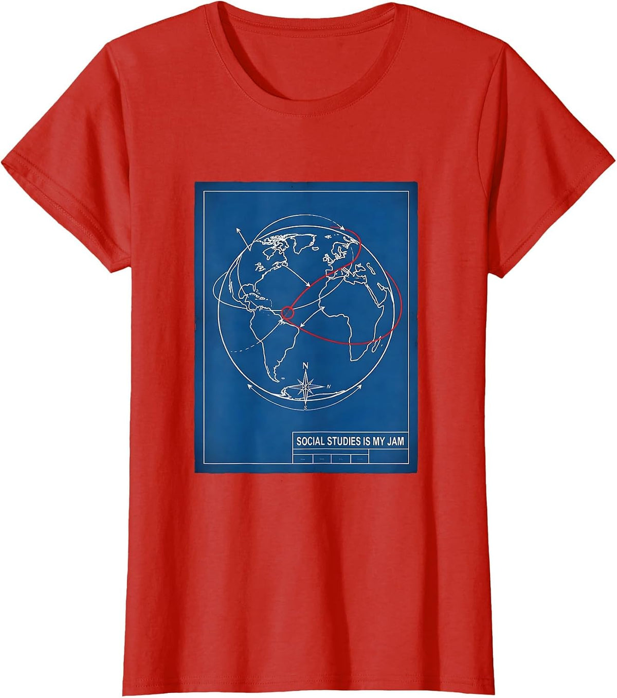 Social Studies Is My Jam Funny Teacher Gift School Humor T-Shirt - Red