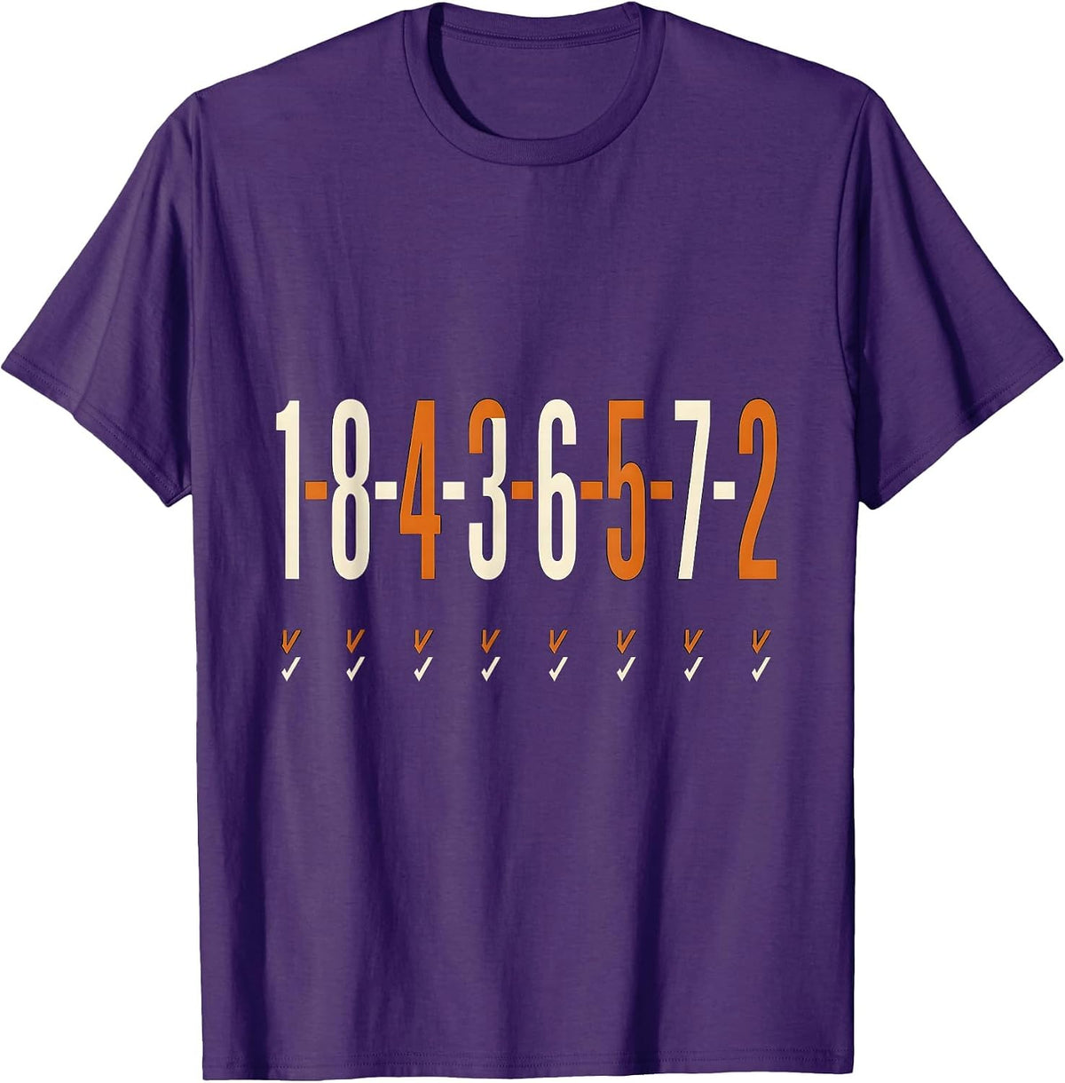 1-8-4-3-6-5-7-2 Funny Mechanic Car Guy Garage Humor T-Shirt - Purple