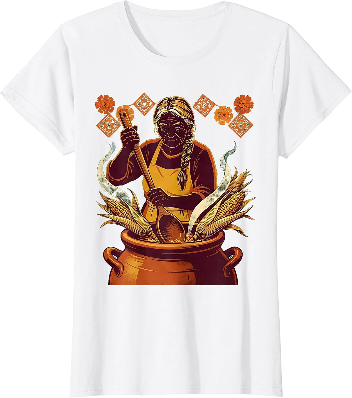 Abuela Tamales Hispanic Heritage Month Graphic T-Shirt - White