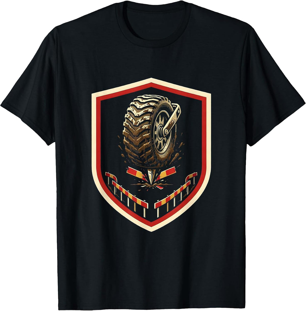 Men's Cross Country Spike Shield Track And Field Runner Gift T-Shirt - Black