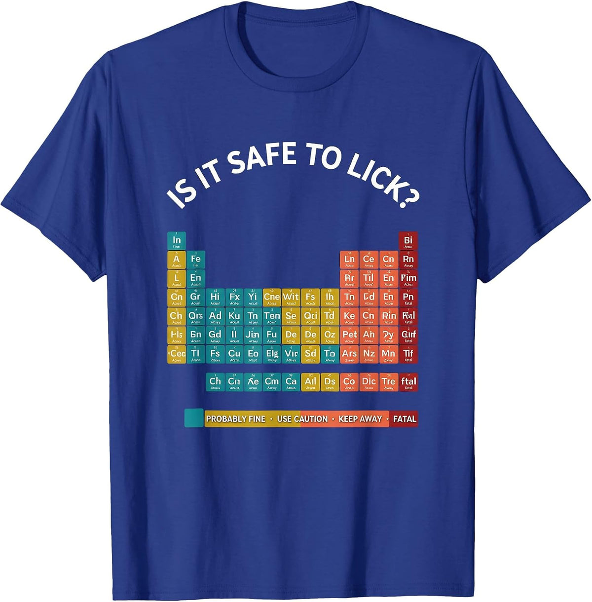 Men's Is It Safe To Lick Funny Periodic Table Science Teacher T-Shirt - Royal Blue