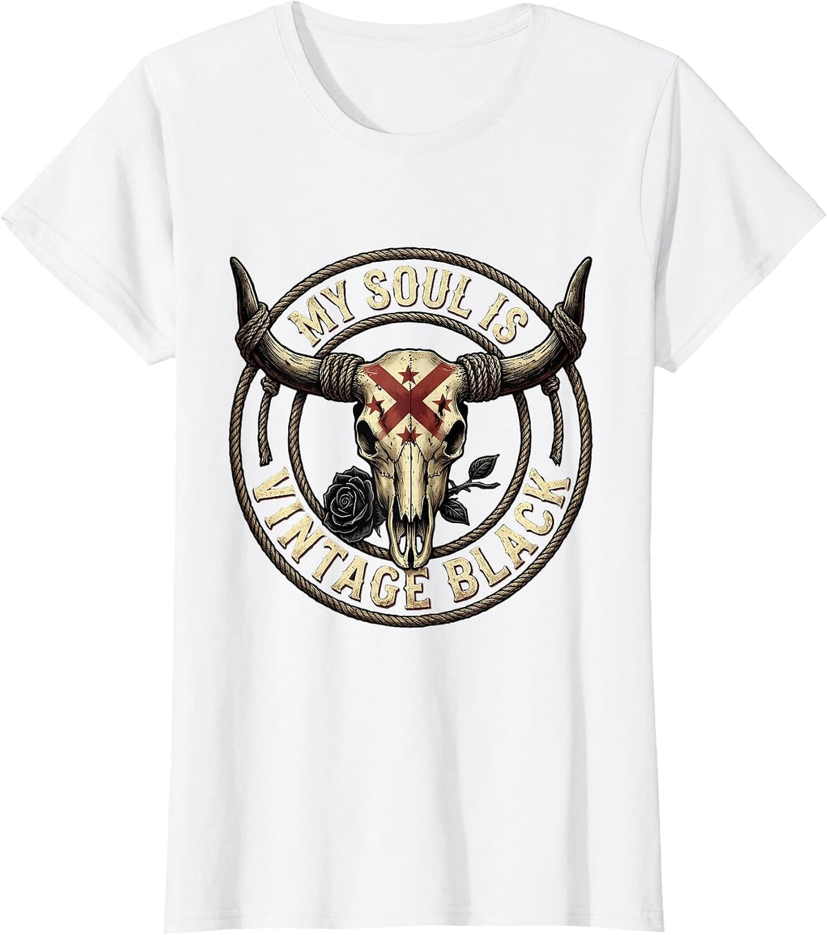 My Soul Is Vintage Black Goth Dark Aesthetic Design T-Shirt - White