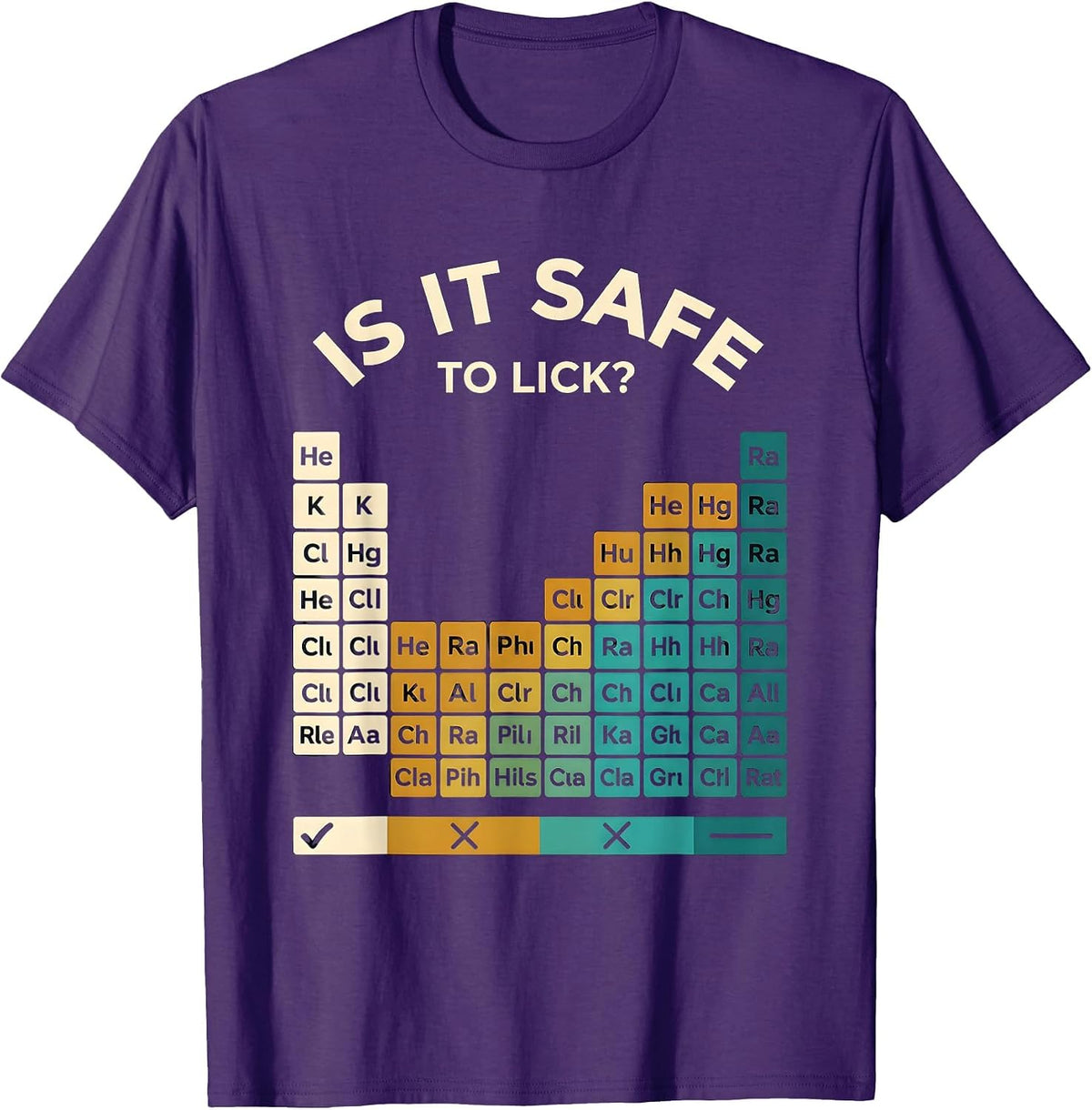 Is It Safe To Lick Funny Periodic Table Science Teacher T-Shirt - Purple
