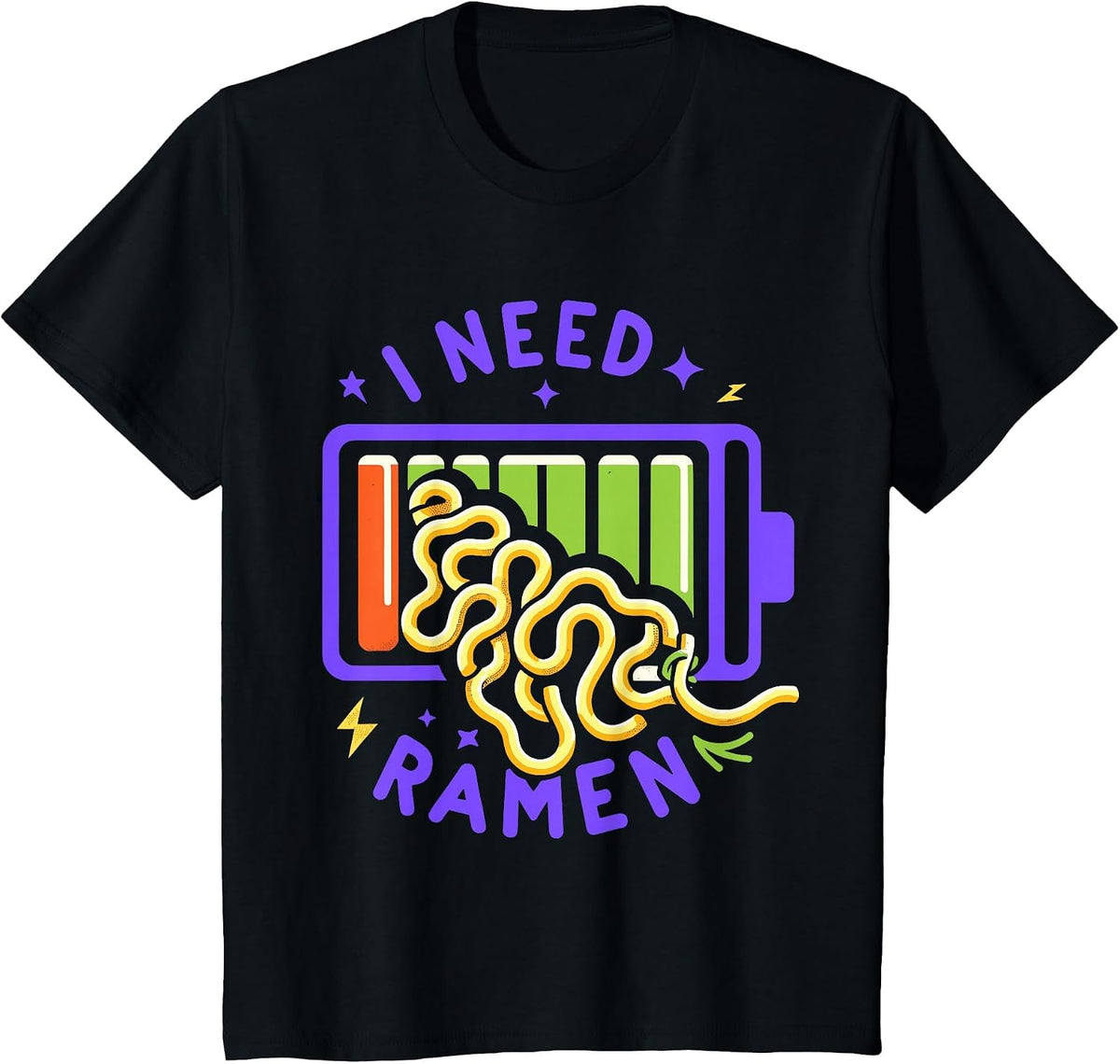Japanese Noodle Ramen Quote Funny Ramen Noodles T-Shirt - Black