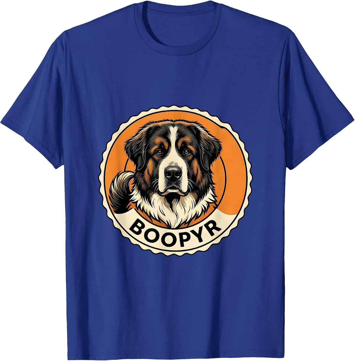 BooPyr Ligne Claire Great Pyrenees Halloween Dog Lover Gift T-Shirt - Royal Blue
