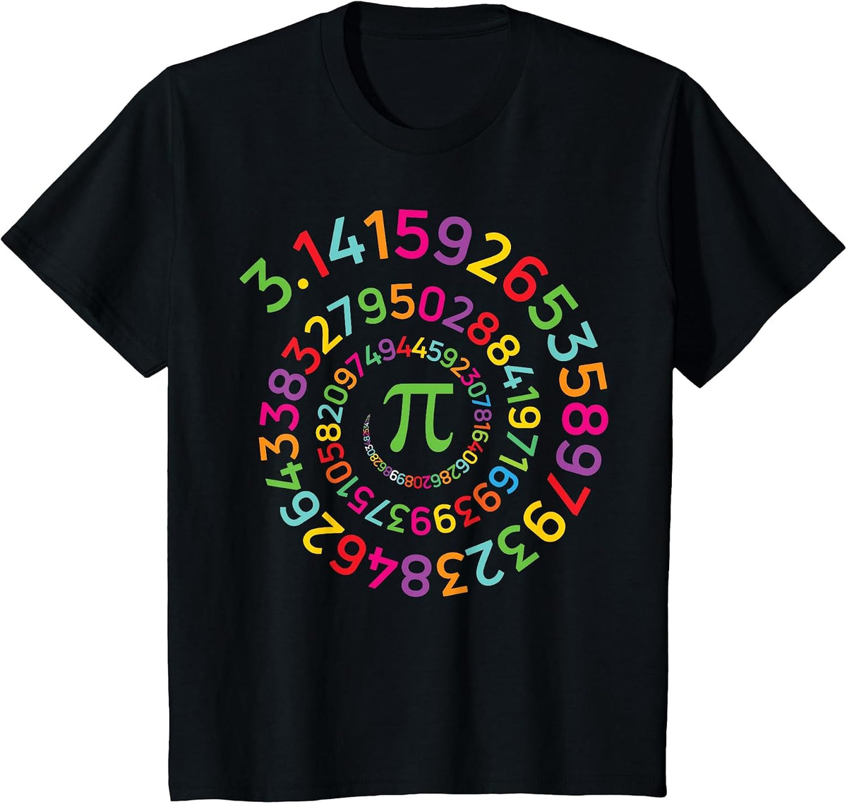 PI Day Spiral Shirt 3.14159 Women Kids Men Math Teacher T-Shirt - Black