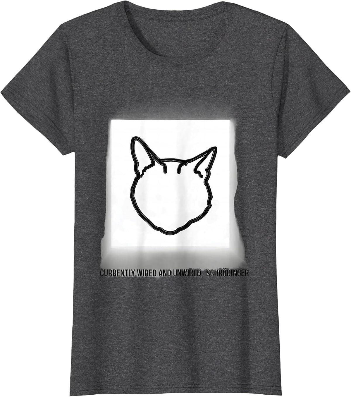 Women's Currently Wired And Unwired, Schrödinger Science Enthusiast T-Shirt - Dark Heather Grey