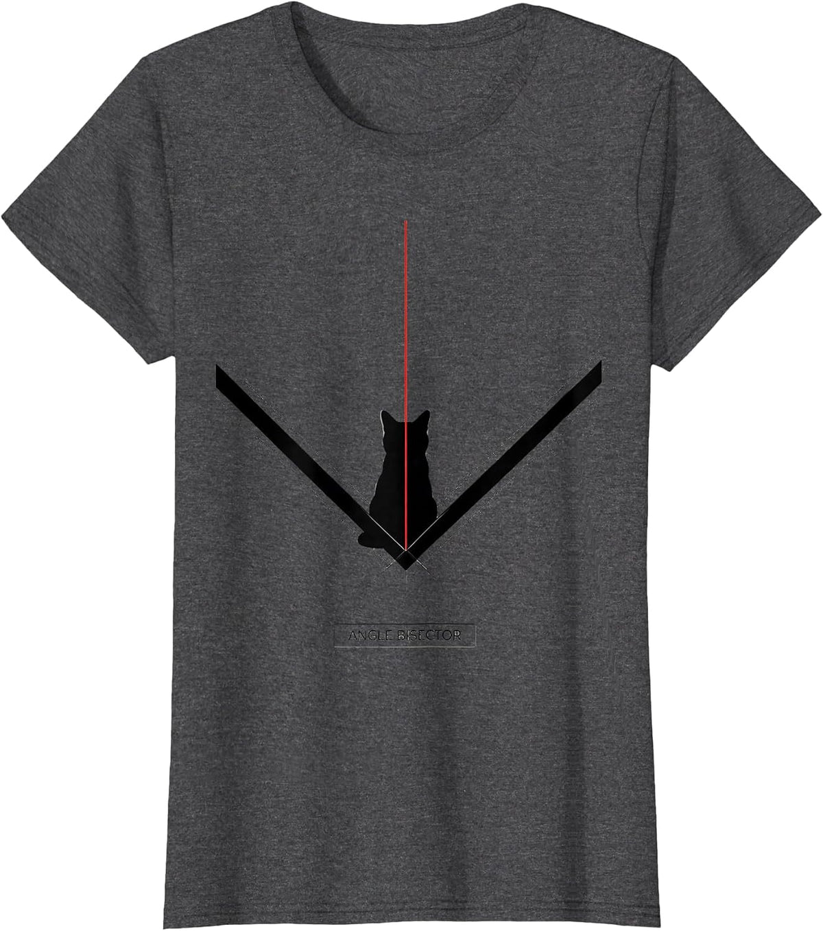 Women's Angle Bisector Funny Cat Math Science Teacher Gift T-Shirt - Dark Heather Grey
